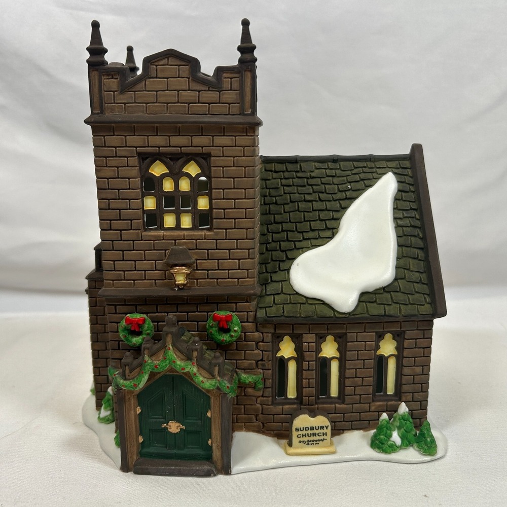 Department 56 Dickens Village Heritage Sudbury Church 58322 Retired 1997 Brick